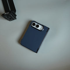 Leather Texture Case for iPhone Duo with Chrome Side | MagSafe Compatible | Hinge Protection