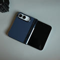 Leather Texture Case for iPhone Duo with Chrome Side | MagSafe Compatible | Hinge Protection