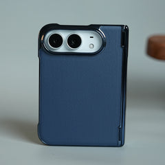 Leather Texture Case for iPhone Duo with Chrome Side | MagSafe Compatible | Hinge Protection