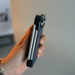 Leather Texture Case for iPhone Duo with Chrome Side | MagSafe Compatible | Hinge Protection