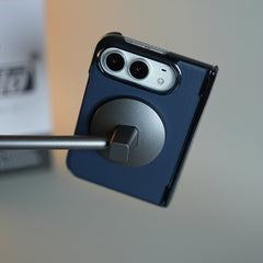 Leather Texture Case for iPhone Duo with Chrome Side | MagSafe Compatible | Hinge Protection
