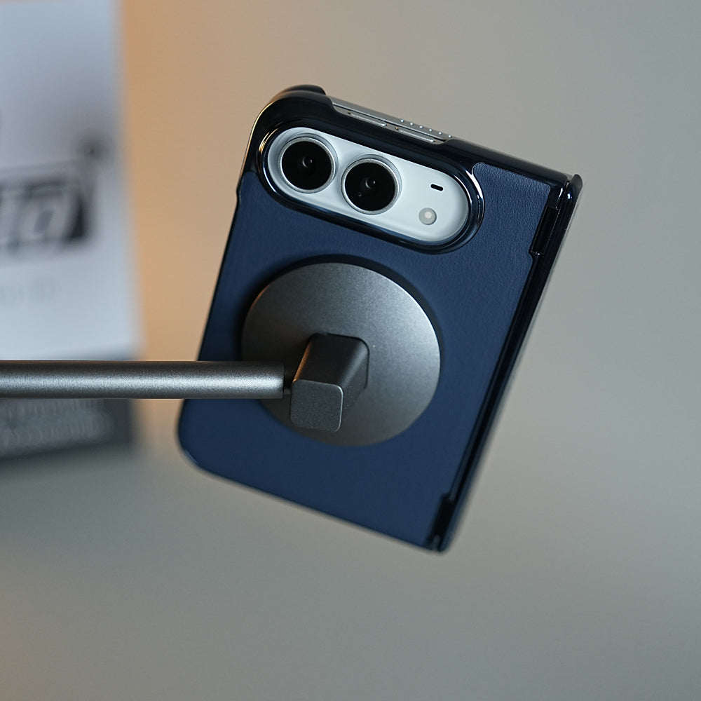 Leather Texture Case for iPhone Duo with Chrome Side | MagSafe Compatible | Hinge Protection
