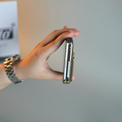 Premium Micro-Grid Textured Case for iPhone Duo with Chrome Finish, Camera Glass & Hinge Protection