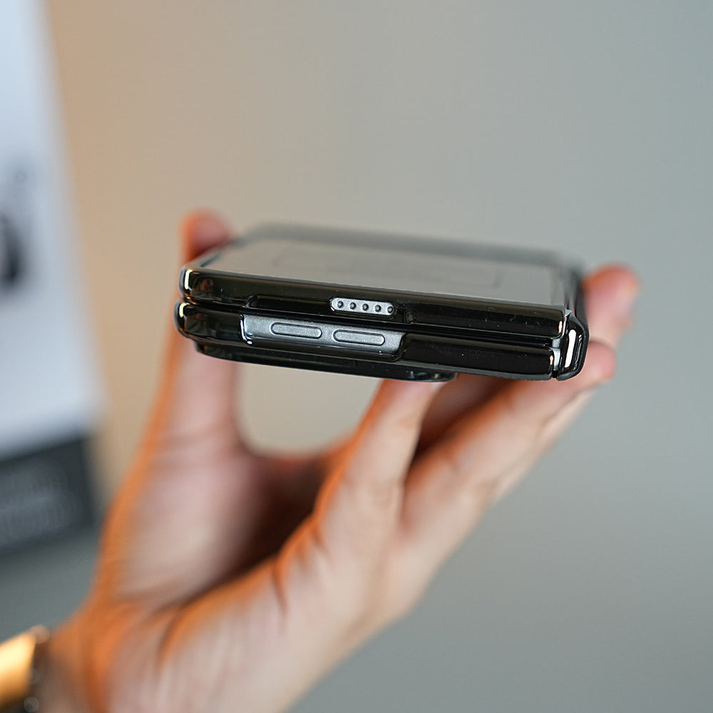 Middle Stitched Leather Texture Case for iPhone Duo with Front Glass & Hinge Protection