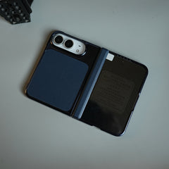Textured Leather Case for iPhone Duo with Front Glass, Matte Chrome Finish & Hinge Protection