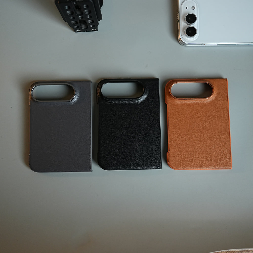 LuxeGrain Textured Leather Case for iPhone Duo with Front Glass Protection