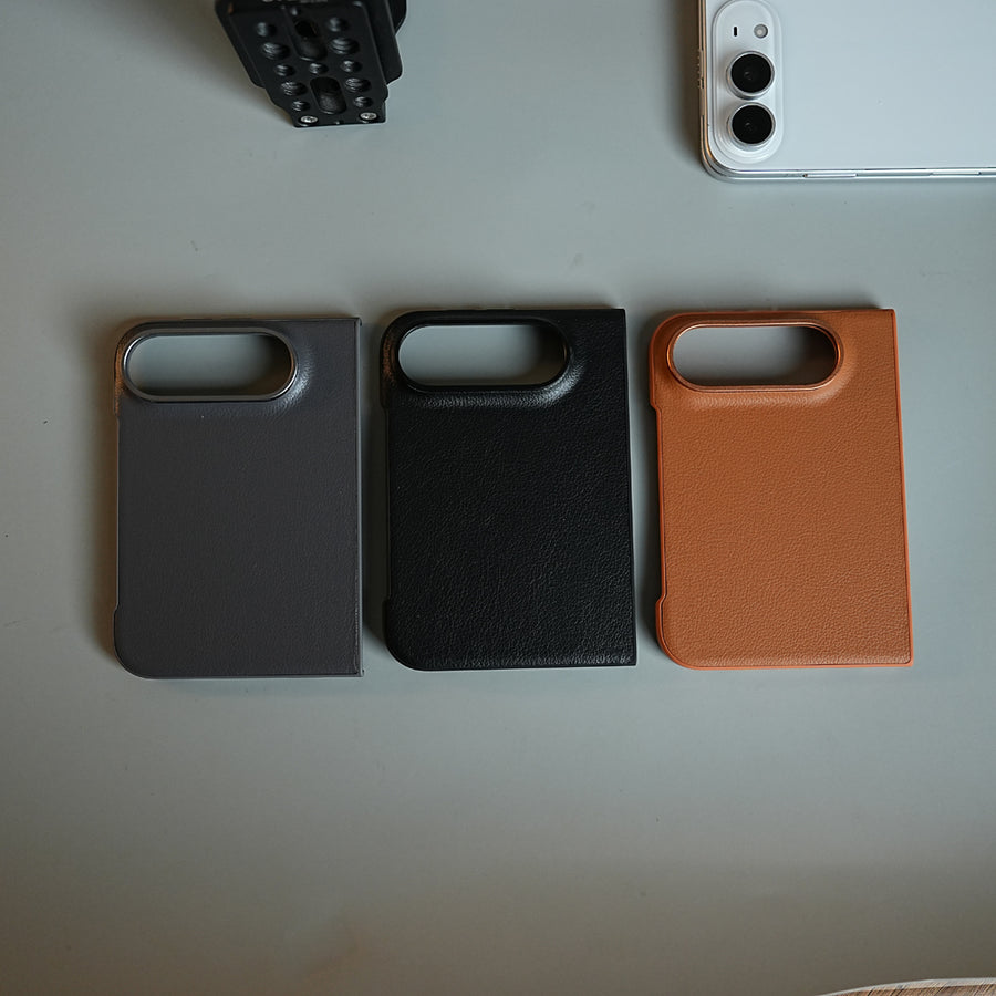 LuxeGrain Textured Leather Case for iPhone Duo with Front Glass Protection