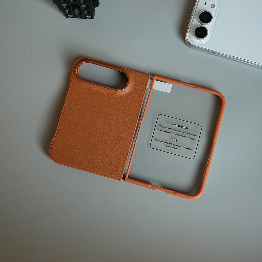 LuxeGrain Textured Leather Case for iPhone Duo with Front Glass Protection