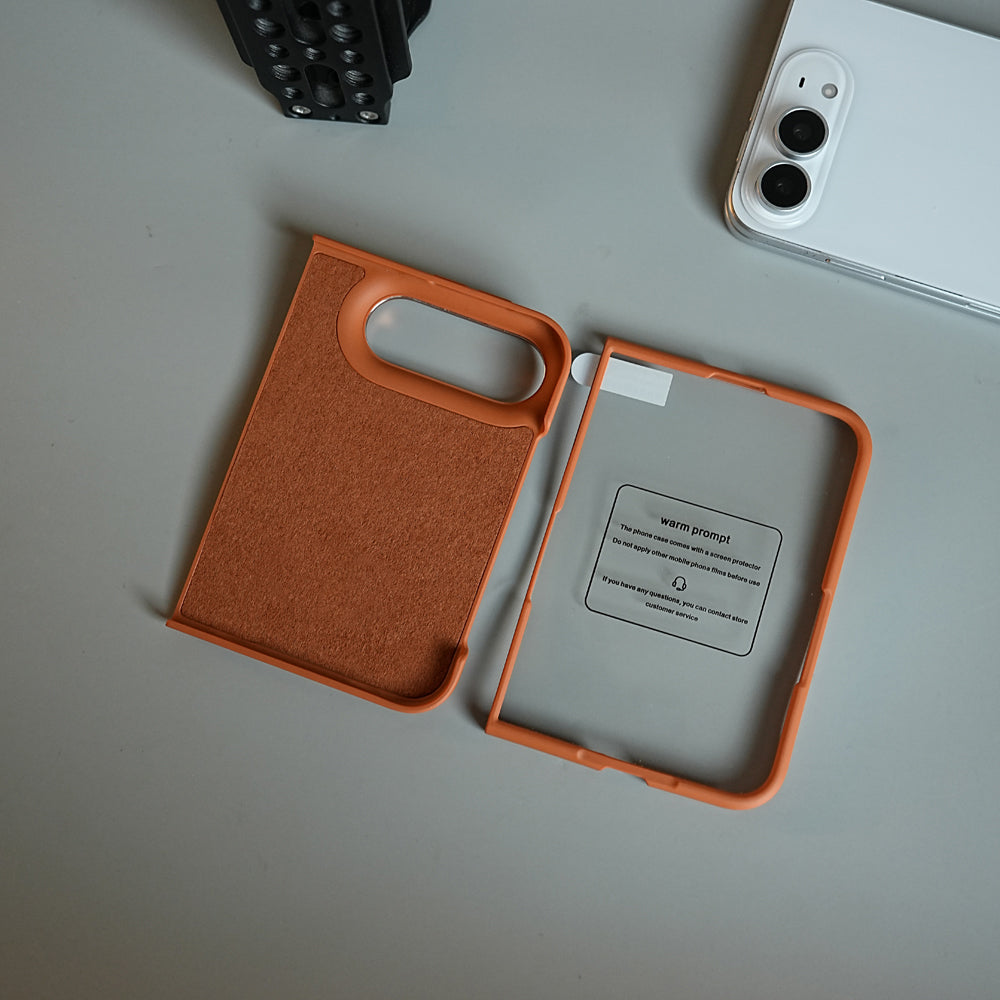 LuxeGrain Textured Leather Case for iPhone Duo with Front Glass Protection