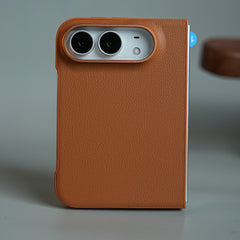 LuxeGrain Textured Leather Case for iPhone Duo with Front Glass Protection