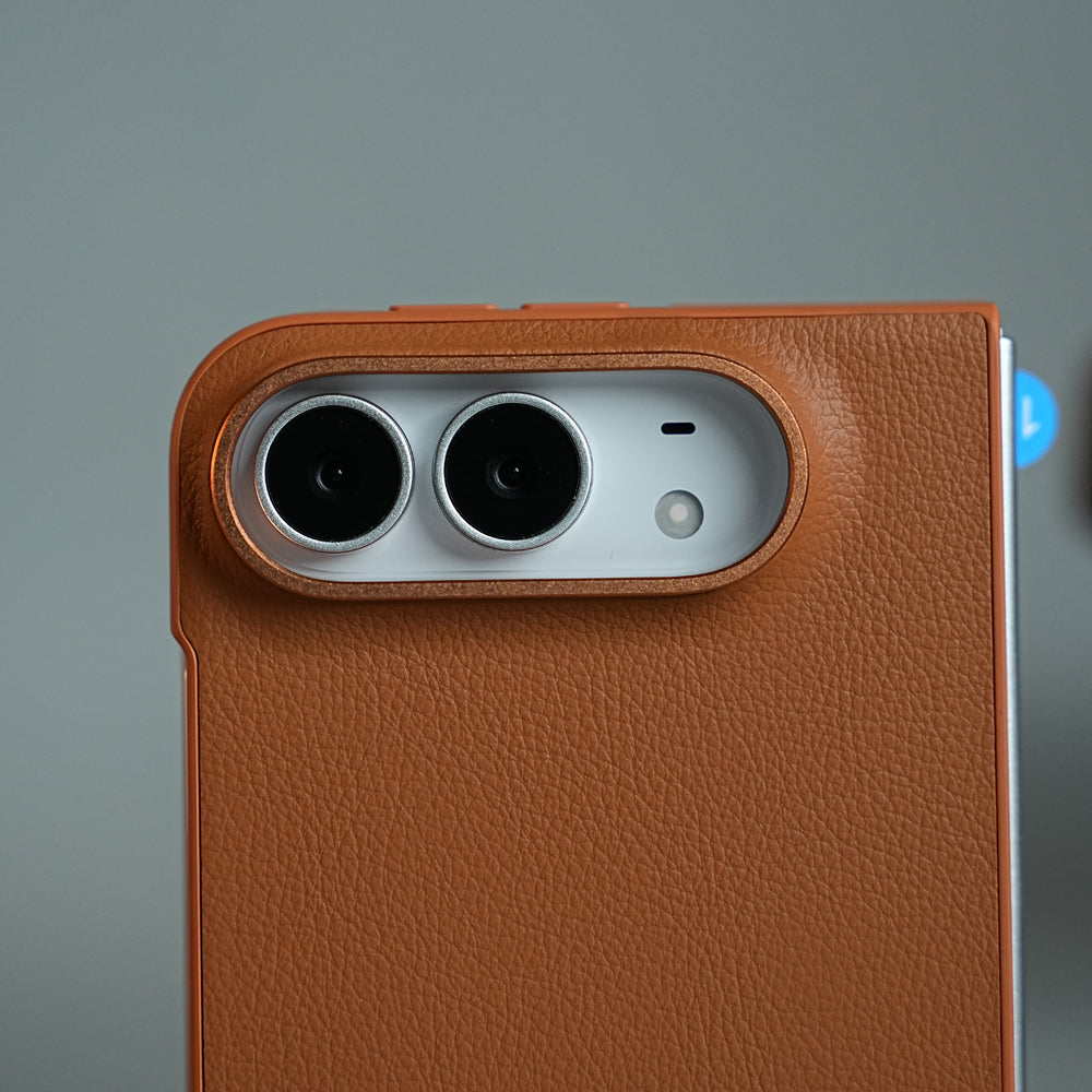 LuxeGrain Textured Leather Case for iPhone Duo with Front Glass Protection