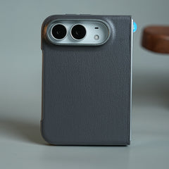 LuxeGrain Textured Leather Case for iPhone Duo with Front Glass Protection