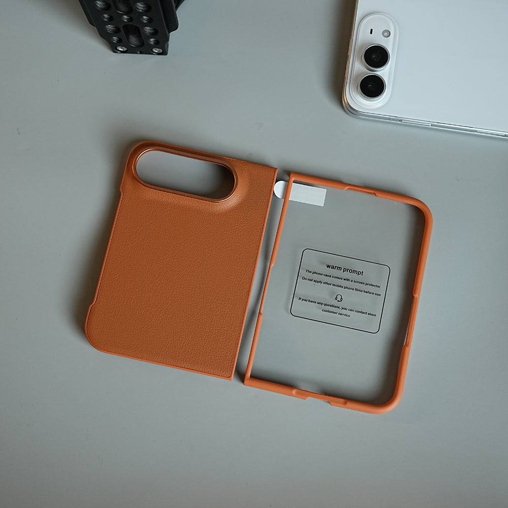 LuxeGrain Textured Leather Case for iPhone Duo with Front Glass Protection