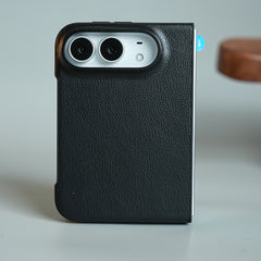 LuxeGrain Textured Leather Case for iPhone Duo with Front Glass Protection