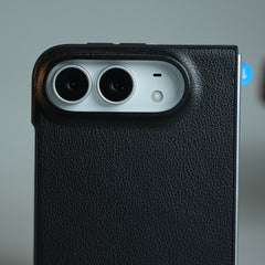 LuxeGrain Textured Leather Case for iPhone Duo with Front Glass Protection