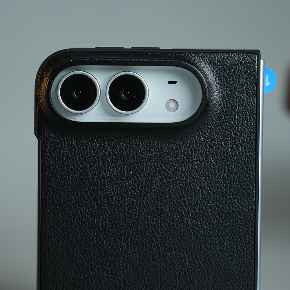 LuxeGrain Textured Leather Case for iPhone Duo with Front Glass Protection