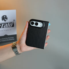 LuxeGrain Textured Leather Case for iPhone Duo with Front Glass Protection