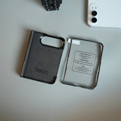 Leather Textured Case for iPhone Duo with Front Glass & Hinge Protection