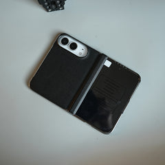 Leather Textured Case for iPhone Duo with Front Glass & Hinge Protection