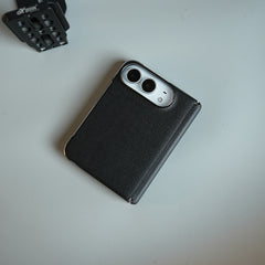 Leather Textured Case for iPhone Duo with Front Glass & Hinge Protection