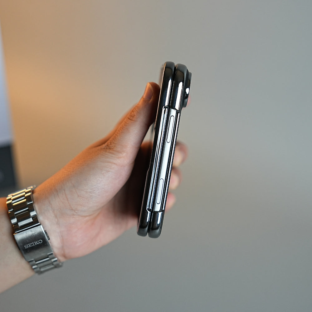 Leather Textured Case for iPhone Duo with Front Glass & Hinge Protection