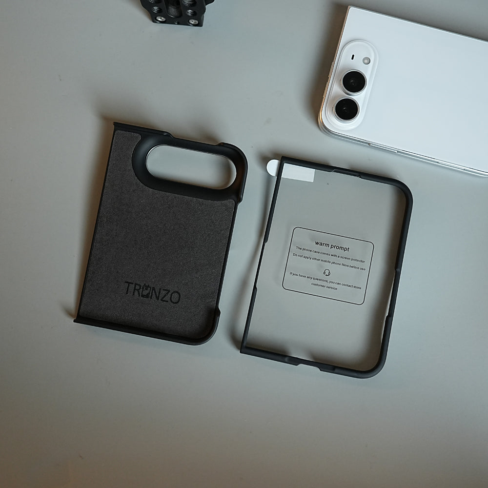 Leather Textured Case for iPhone Duo with Front Glass & Hinge Protection