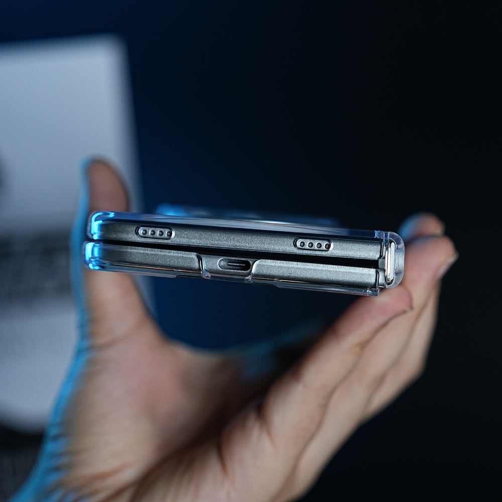 Crystal Clear Case for iPhone Duo | 360° Rotating Metal Stand & Hinge Protection