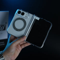 Crystal Clear Case for iPhone Duo | 360° Rotating Metal Stand & Hinge Protection