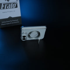Crystal Clear Case for iPhone Duo | 360° Rotating Metal Stand & Hinge Protection