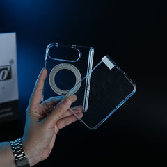 Crystal Clear Case for iPhone Duo | 360° Rotating Metal Stand & Hinge Protection