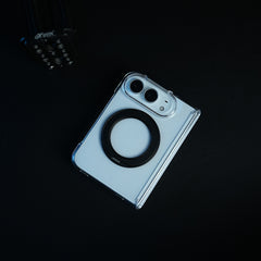 Crystal Clear Case for iPhone Duo | 360° Rotating Metal Stand & Hinge Protection