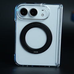 Crystal Clear Case for iPhone Duo | 360° Rotating Metal Stand & Hinge Protection