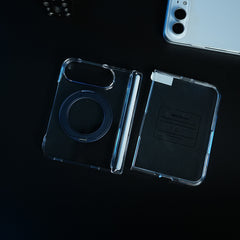 Crystal Clear Case for iPhone Duo | 360° Rotating Metal Stand & Hinge Protection