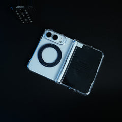 Crystal Clear Case for iPhone Duo | 360° Rotating Metal Stand & Hinge Protection