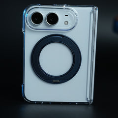 Crystal Clear Case for iPhone Duo | 360° Rotating Metal Stand & Hinge Protection