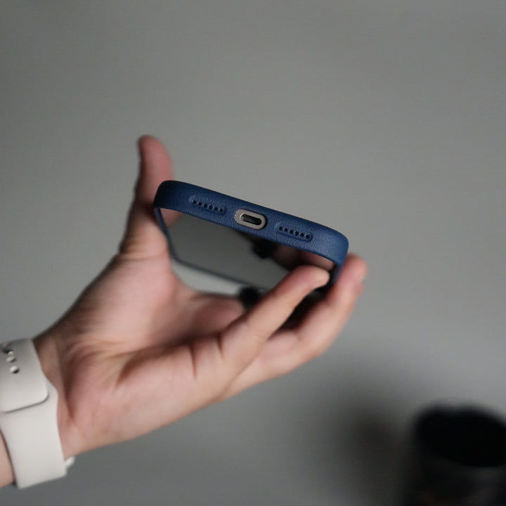 iPhone 17 Pro max Premium Leather-Texture Back Case with Metal Kickstand