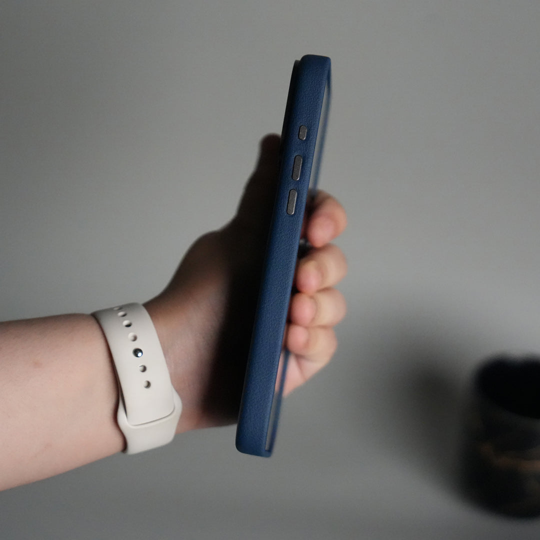 iPhone 17 Pro max Premium Leather-Texture Back Case with Metal Kickstand