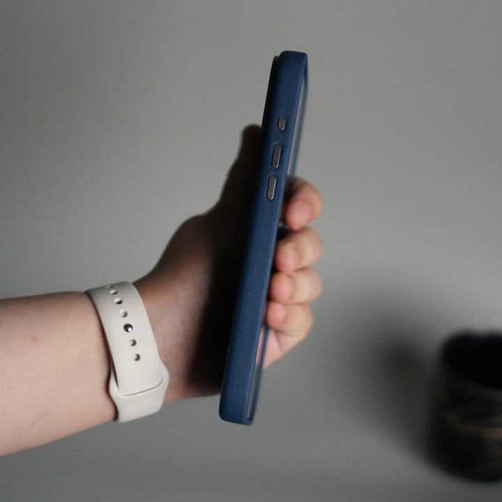 iPhone 17 Pro max Premium Leather-Texture Back Case with Metal Kickstand