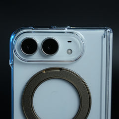 Crystal Clear Case for iPhone Duo | 360° Rotating Metal Stand & Hinge Protection
