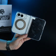 Crystal Clear Case for iPhone Duo | 360° Rotating Metal Stand & Hinge Protection