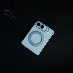 Crystal Clear Case for iPhone Duo | 360° Rotating Metal Stand | Front Glass | Metal Camera Ring