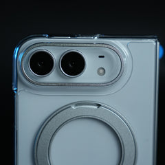 Crystal Clear Case for iPhone Duo | 360° Rotating Metal Stand | Front Glass | Metal Camera Ring