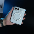 Crystal Clear Case for iPhone Duo | 360° Rotating Metal Stand | Front Glass | Metal Camera Ring