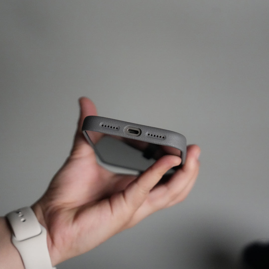 iPhone 17 Pro max Premium Leather-Texture Back Case with Metal Kickstand