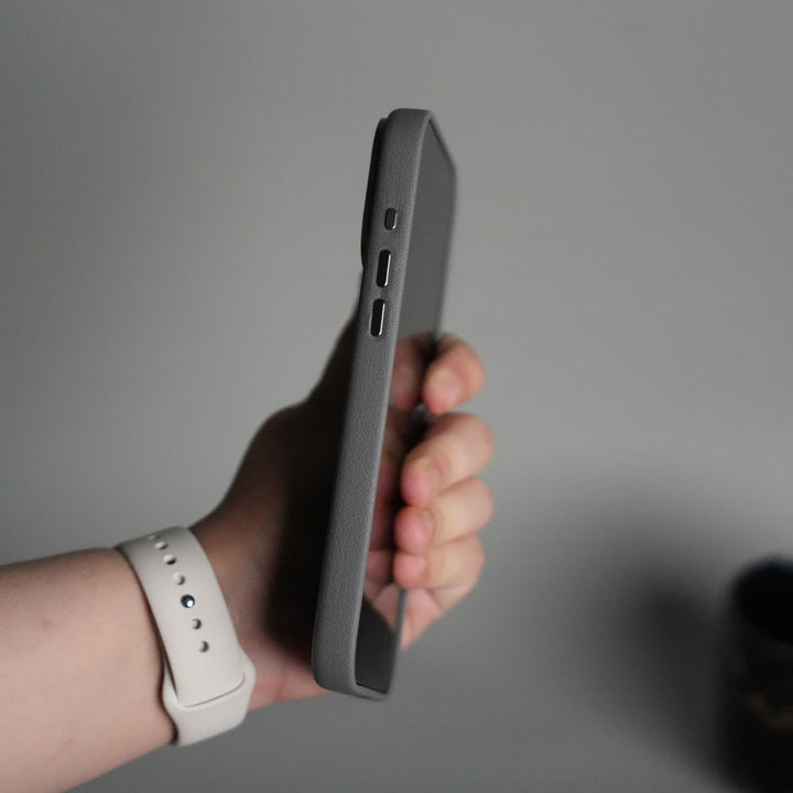 iPhone 17 Pro max Premium Leather-Texture Back Case with Metal Kickstand