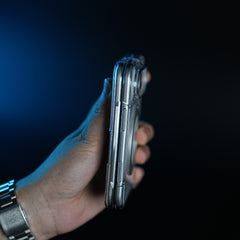 Crystal Clear Case for iPhone Duo | 360° Rotating Metal Stand | Front Glass | Metal Camera Ring