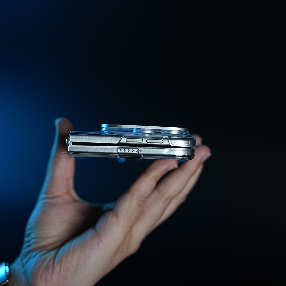 Crystal Clear Case for iPhone Duo | 360° Rotating Metal Stand | Front Glass | Metal Camera Ring