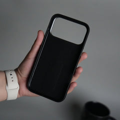 iPhone 17 Pro max Premium Leather-Texture Back Case with Metal Kickstand