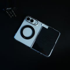 Crystal Clear Case for iPhone Duo | 360° Rotating Metal Stand | Front Glass | Metal Camera Ring