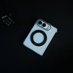 Crystal Clear Case for iPhone Duo | 360° Rotating Metal Stand | Front Glass | Metal Camera Ring
